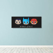 Mini Justice League Head Sketch Canvas Afdruk (Insitu (Houten vloer))