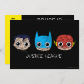 Mini Justice League Head Sketch Kaart (Voorkant / Achterkant)