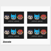 Mini Justice League Head Sketch Rechthoekige Sticker (Vel)