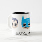 Mini Justice League Head Sketch Tweekleurige Koffiemok (Voorkant links)