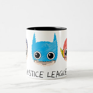 Mini Justice League Head Sketch Tweekleurige Koffiemok