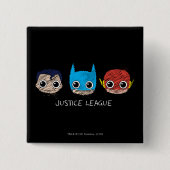Mini Justice League Head Sketch Vierkante Button 5,1 Cm (Voorkant)