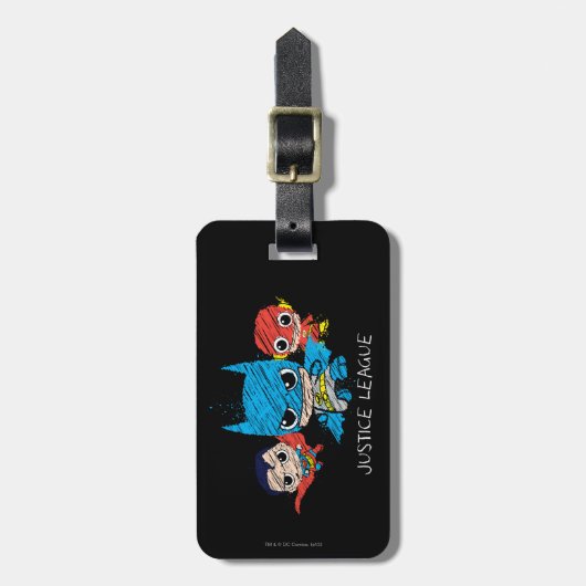 Mini Justice League Sketch Bagagelabel (Voorkant verticaal)
