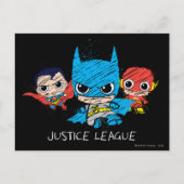 Mini Justice League Sketch Briefkaart (Voorkant)