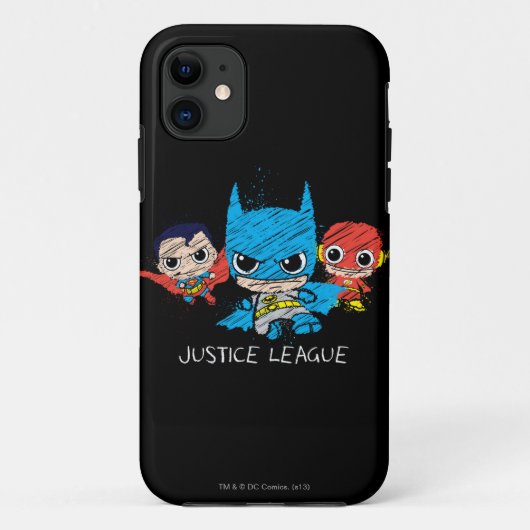 Mini Justice League Sketch Case-Mate iPhone Case (Achterkant)