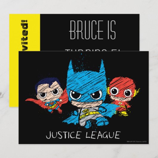 Mini Justice League Sketch Kaart (Voorkant / Achterkant)