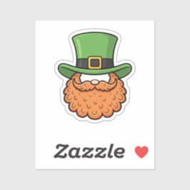 Mini Kabouter Groene Hoed Oranje Baard St Patrick Sticker