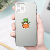 Mini Kabouter Groene Hoed Oranje Baard St Patrick Sticker (Telefoon)