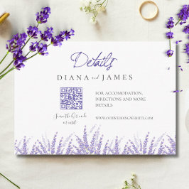 Mini kalligrafie Details QR Code Lavendel Wedding Informatiekaartje