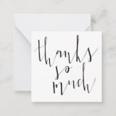 MINI | Kalligrafie Foto Weddenschap Bedankt Notitiekaartje (Voorkant)