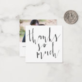 MINI | Kalligrafie Foto Weddenschap Bedankt Notitiekaartje (Voorkant / Achterkant in situ)