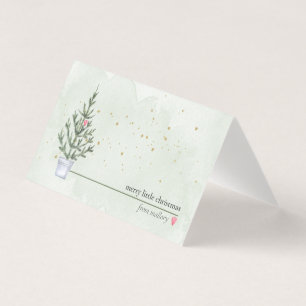 Mini Kerstbriefkaarten met Jouw naam Visitekaartje