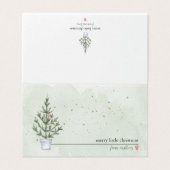 Mini Kerstbriefkaarten met Jouw naam Visitekaartje (Buitenkant ongevouwen)