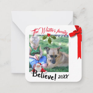 Mini-kerstfoto met Santa Kaarten Notitiekaartje