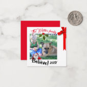 Mini-kerstfoto met Santa Kaarten Notitiekaartje (Voorkant / Achterkant in situ)