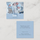 MINI-kerstman Foto Blue Holiday Notitiekaartje (Voorkant / Achterkant)