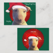 mini kerstman wuf wuf notitiekaartje (Voorkant / Achterkant)