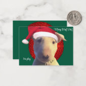 mini kerstman wuf wuf notitiekaartje (Voorkant / Achterkant in situ)