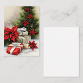 Mini kerstmis met cadeaus notitiekaartje (Voorkant / Achterkant)