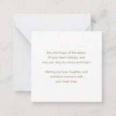 Mini Kerstmis Wit Goud Sneeuwvlok Notitiekaartje (Achterkant)