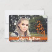 Mini Klasse van 2024 Foto Varsity Sinaasappel Kaart (Voorkant)