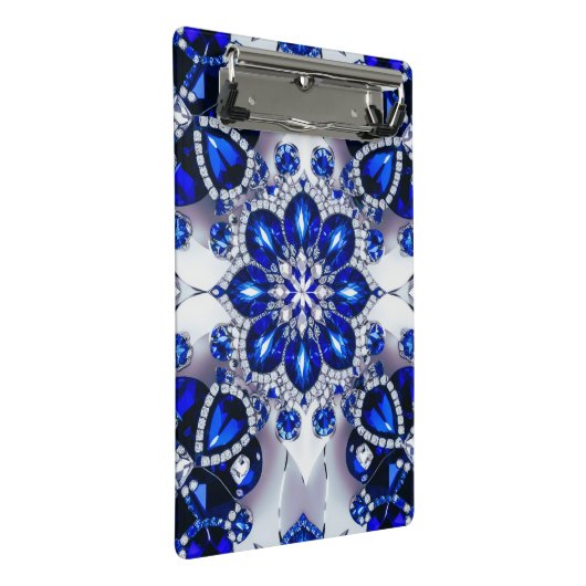 Mini klembord met blauw-witte kleuren (Schuin)