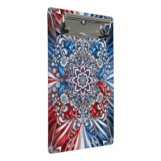 Mini klembord met Franse kleuren Abstract Design (Schuin)