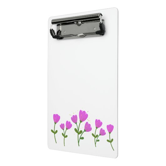 Mini klembord met roze bloemen (Angled2)