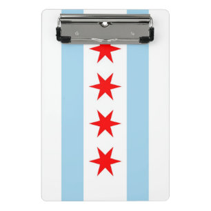 Mini-klembord met vlag van Chicago City, VS Mini Klembord