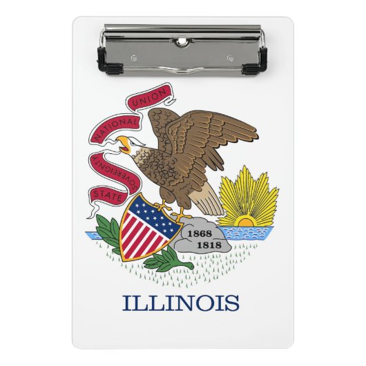 Mini klembord met vlag van Illinois State, Verenig (Voorkant)