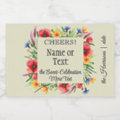 Mini Kleurrijke Waterverf Wildflower Likeurfles Etiket (Enkel label)