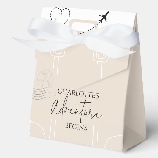 Mini koffer reisavontuur begint met Afstuderen Bedankdoosjes (Voorkant)