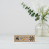 Mini Kraft Paper Google Review Thank You  Mini Visitekaartje (Staand voorkant)
