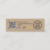 Mini Kraftpapier Google Review Bedankt  Visitekaartje (Voorkant)