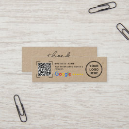 Mini Kraftpapier Google Review Bedankt  Visitekaartje