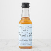 Mini Liquor Fles Etiketten - Blauwe pioen (Voorkant)