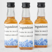 Mini Liquor Fles Gefeliciteerd Cobalt Blue 10 Likeurfles Etiket (Flessen)