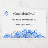 Mini Liquor Fles Gefeliciteerd Cobalt Blue 10 Likeurfles Etiket (Enkel label)