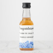 Mini Liquor Fles Gefeliciteerd Cobalt Blue 10 Likeurfles Etiket (Voorkant)
