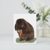 Mini Lop Bunny en wortelen Briefkaart (Staand voorkant)