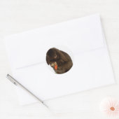 Mini Lop Bunny en wortelen Ronde Sticker (Envelop)