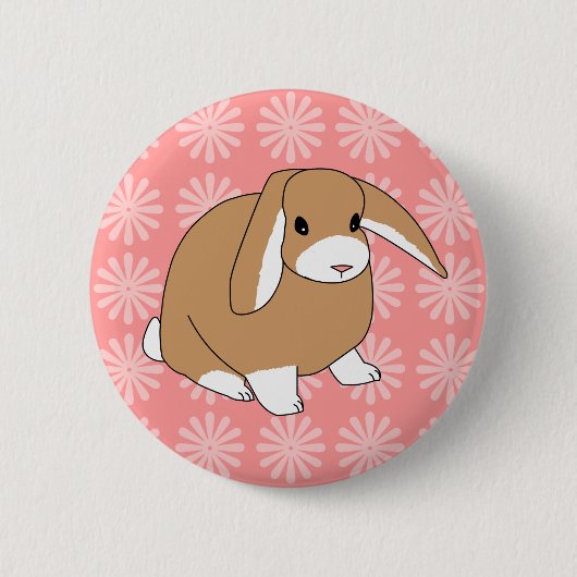 Mini Lop Rabbit Ronde Button 5,7 Cm (Voorkant)