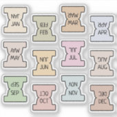 Mini Maandelijkse Index Tab Pastel Bujo Planner Ge Sticker (Voorkant)