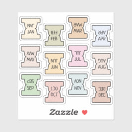 Mini Maandelijkse Index Tab Pastel Bujo Planner Ge Sticker