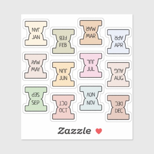 Mini Maandelijkse Index Tab Pastel Bujo Planner Ge Sticker (Vel)