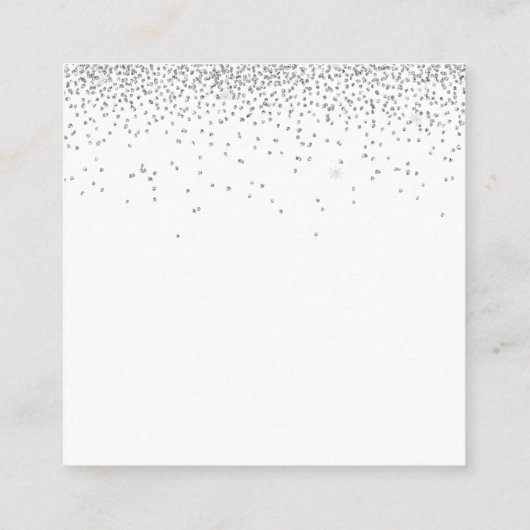MINI MAAT Bruiloft Details Script Zilveren Glitter Informatiekaartje (Achterkant)