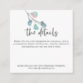 MINI MAAT Eucalyptus Bruiloft Informatie Details Informatiekaartje (Voorkant)