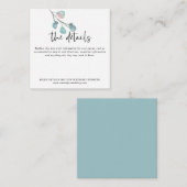 MINI MAAT Eucalyptus Bruiloft Informatie Details Informatiekaartje (Voorkant / Achterkant)