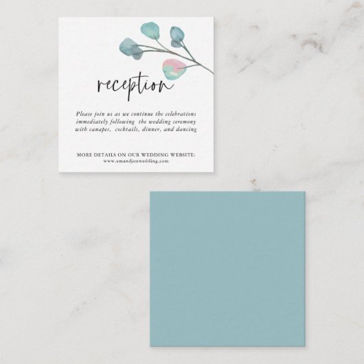 MINI MAAT Eucalyptus Bruiloft Receptie Details Informatiekaartje (Voorkant / Achterkant)