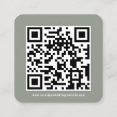 Mini Maat Kalligrafie QR Code Sage Bruiloft Informatiekaartje (Achterkant)